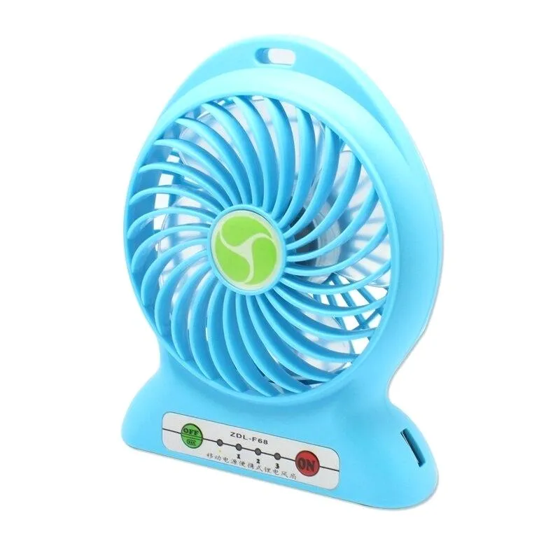 Portable 3 Gear Speed 4.5W Cooling Fan Mini USB 3.7V LED Fan Li-ion 2200mAh Battery Rechargeable Multifunctional Fan