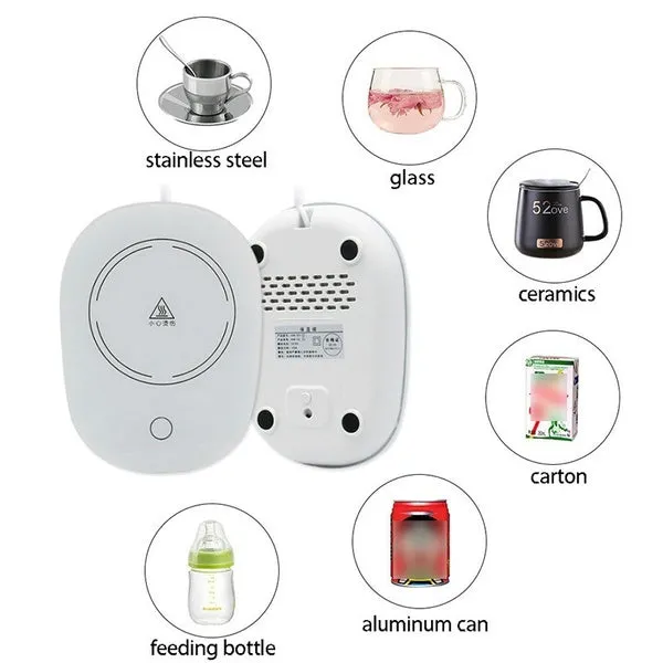 Portable Coffee Ceramic Mug with Thermostatic Electric Coaster