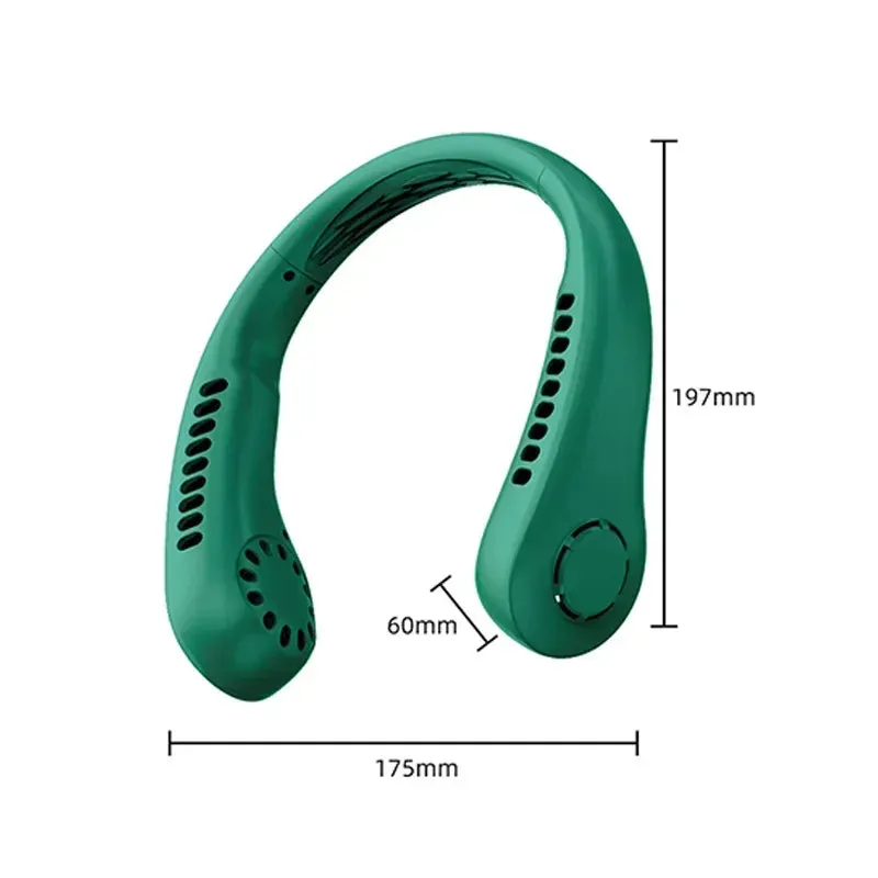 Portable Mini Home Summer Air-cooled Neck Hanging Fan for Outdoor Sports, Running, Travel Without Blades, Wearable USB Neck