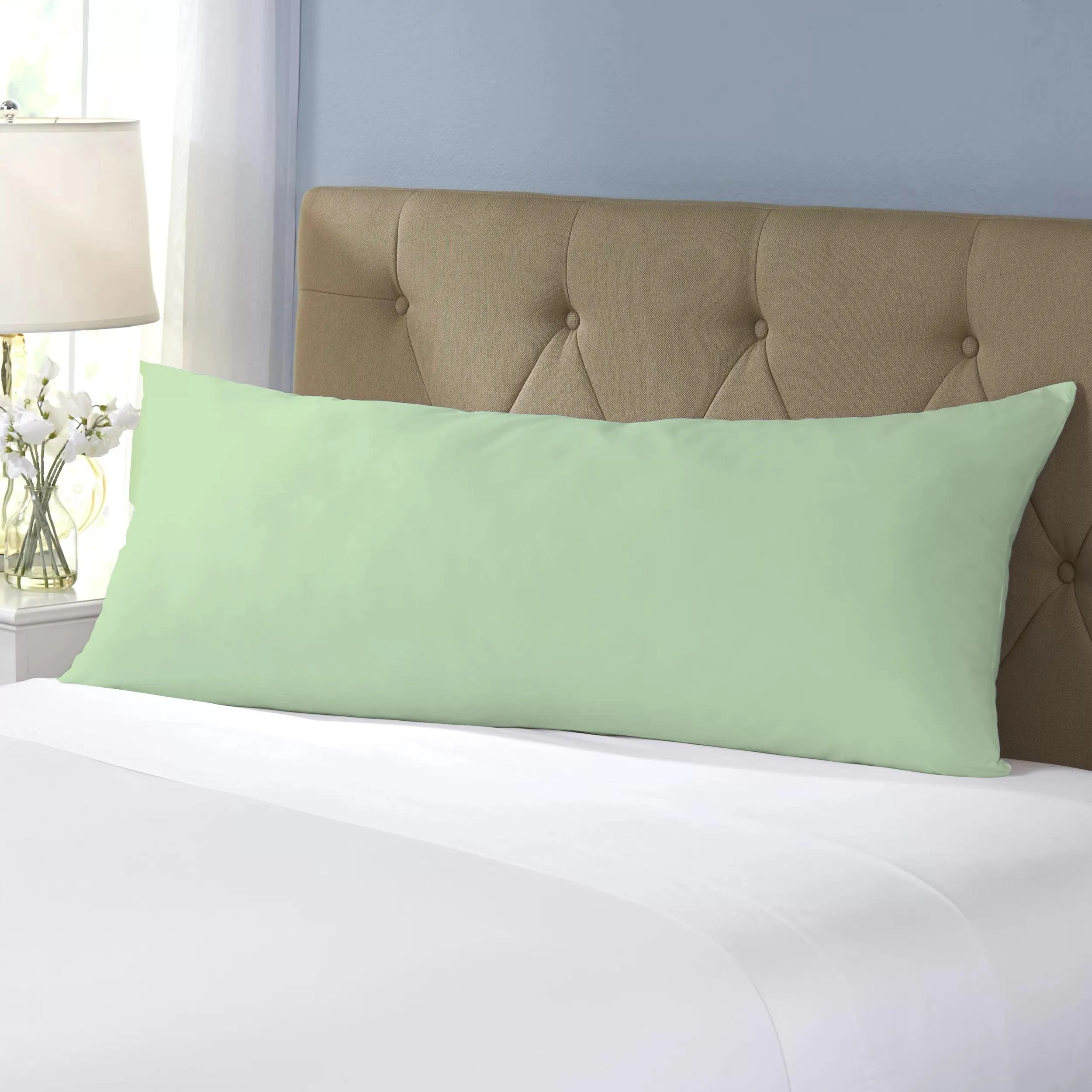 Premium Mint Green Body Pillow Cover Super Soft Removable and Washable Standard Size Long Pillow cover 45 x140cm with Zipper Enclosure