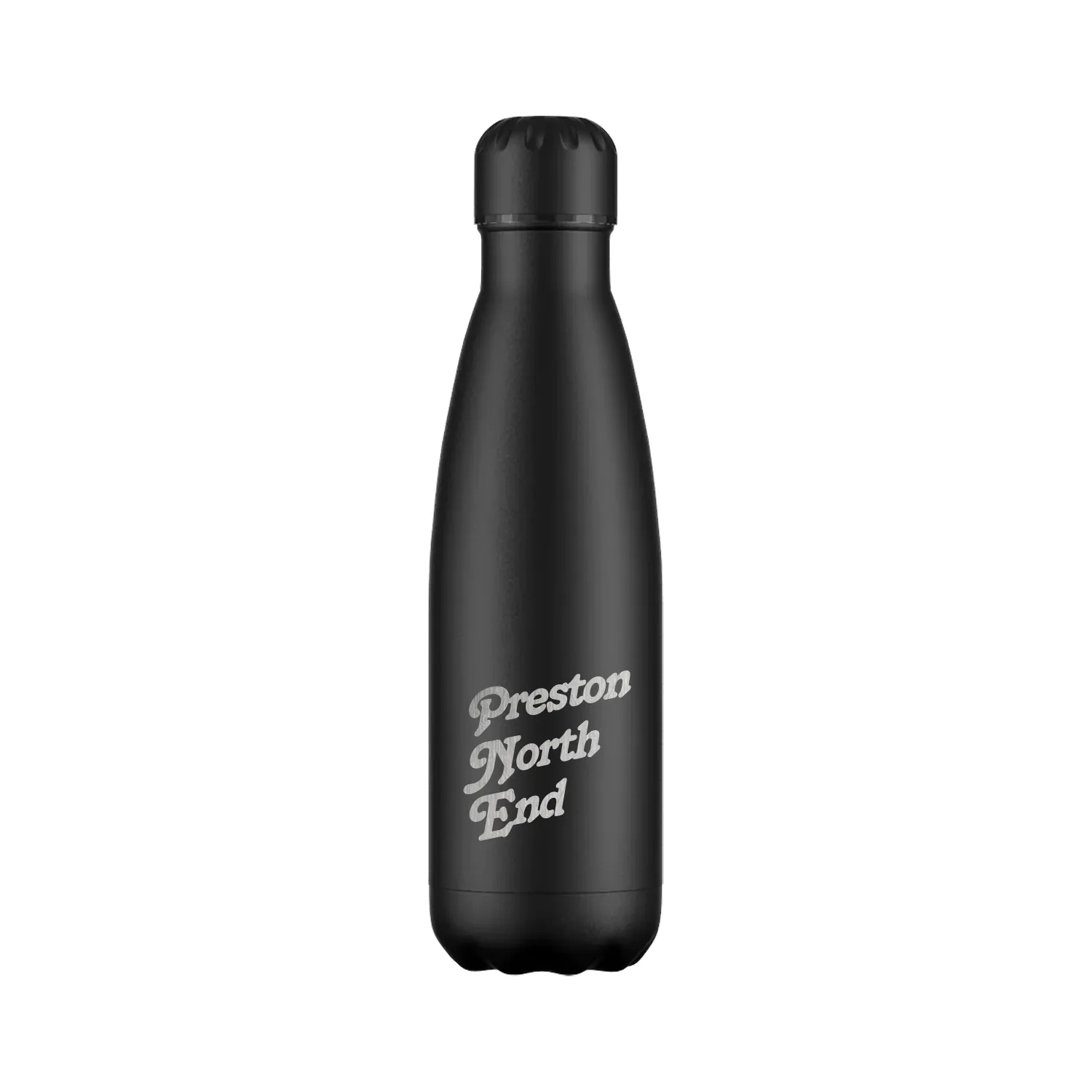 Preston North End Script Engraved Water Bottle - Black