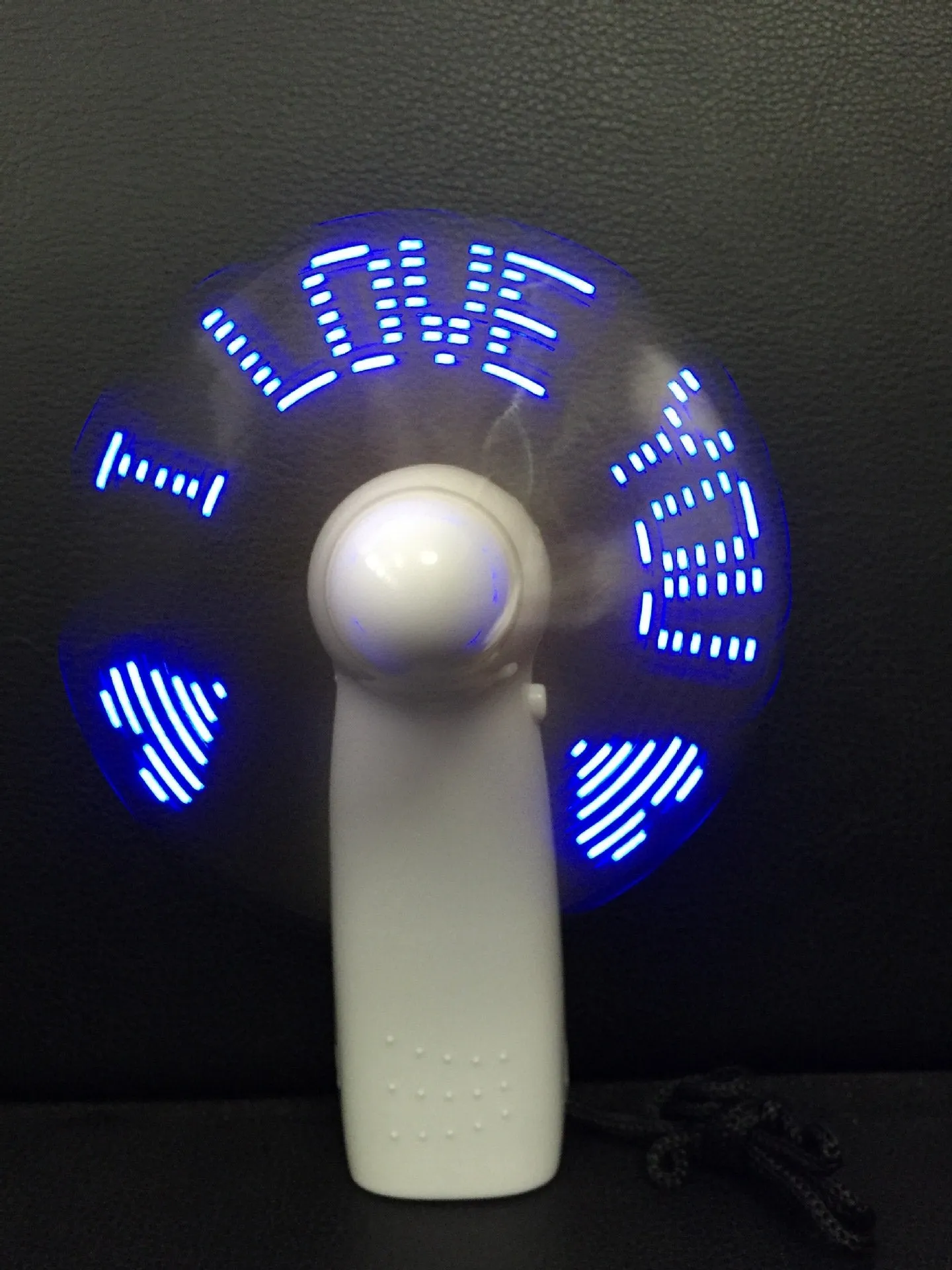 Printed LED Flash light mini fan