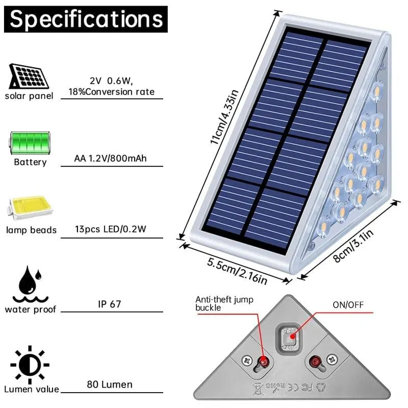 Product Title: Super Bright LED Outdoor Solar Light Step Lamp for Garden Deck - Waterproof & Anti-theft - Decorative Lighting