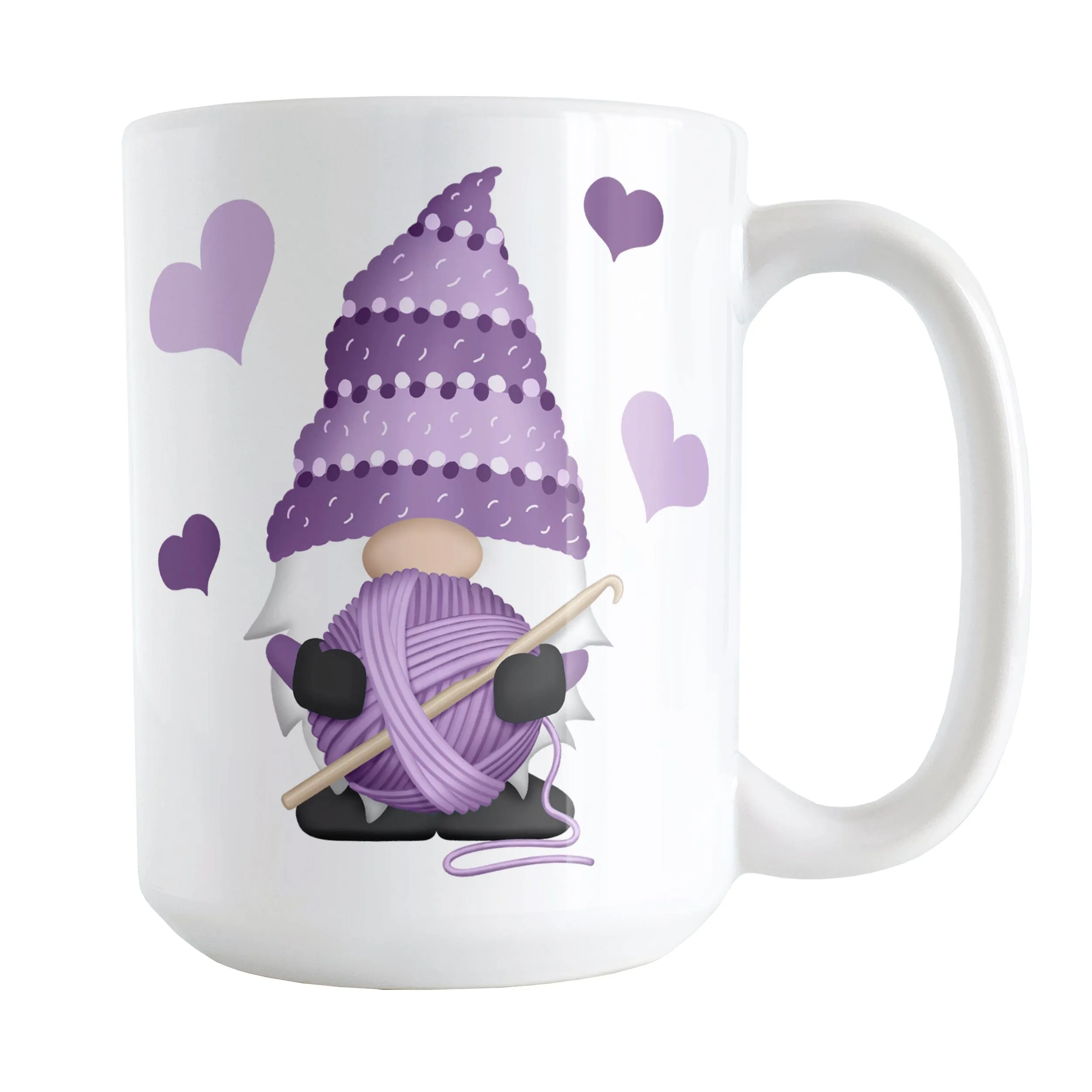 Purple Crochet Gnome Mug