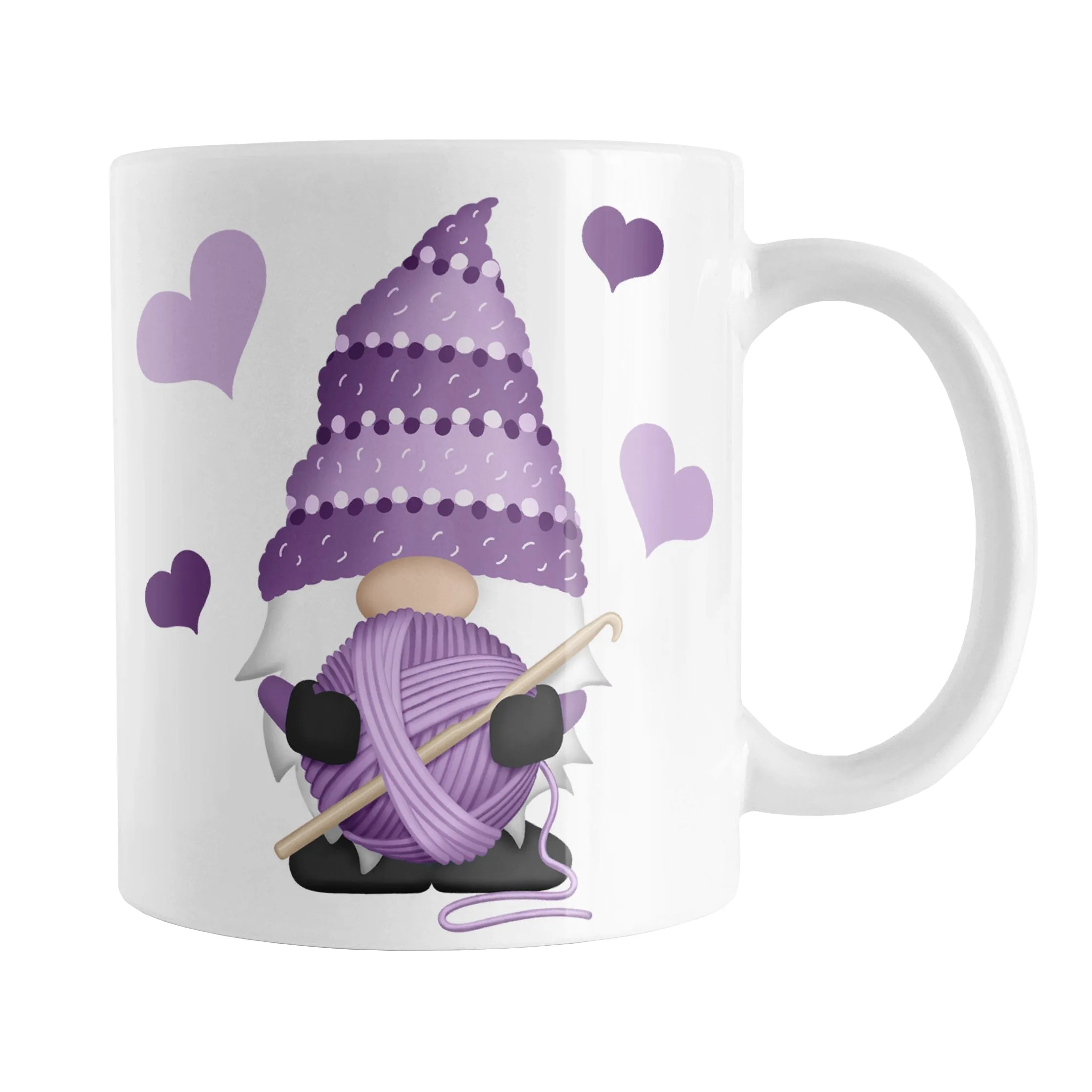 Purple Crochet Gnome Mug