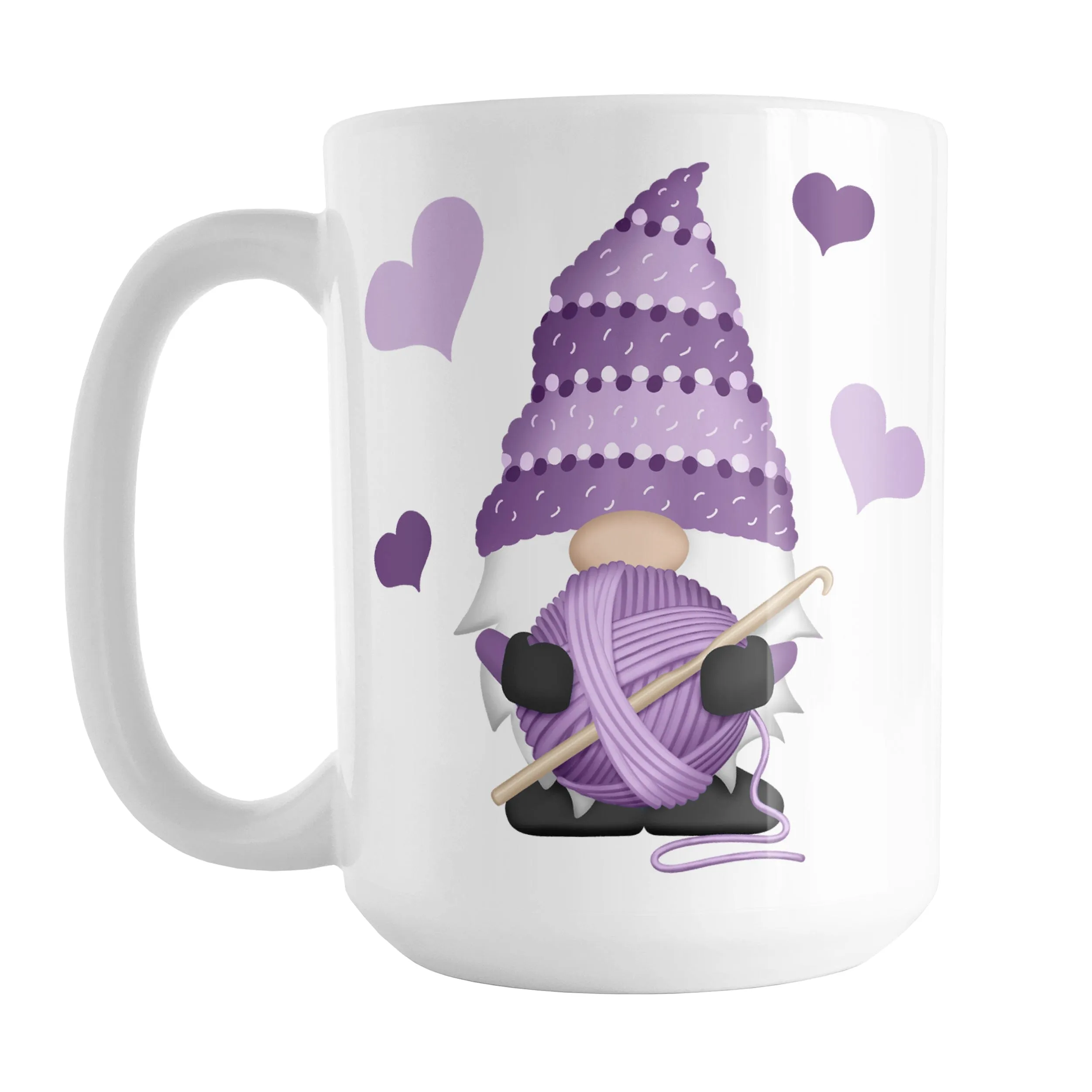 Purple Crochet Gnome Mug