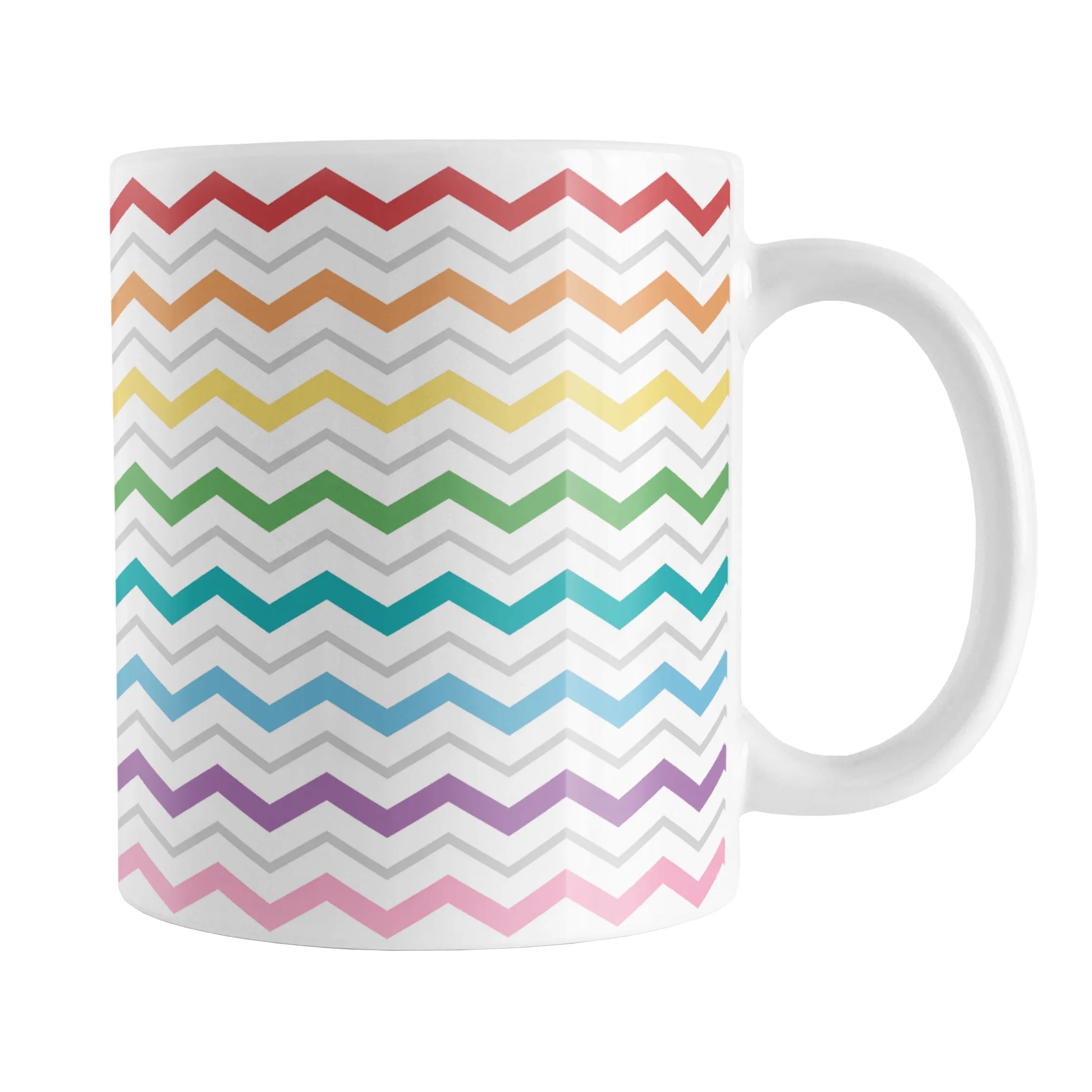 Rainbow Chevron Zigzag Pattern Mug