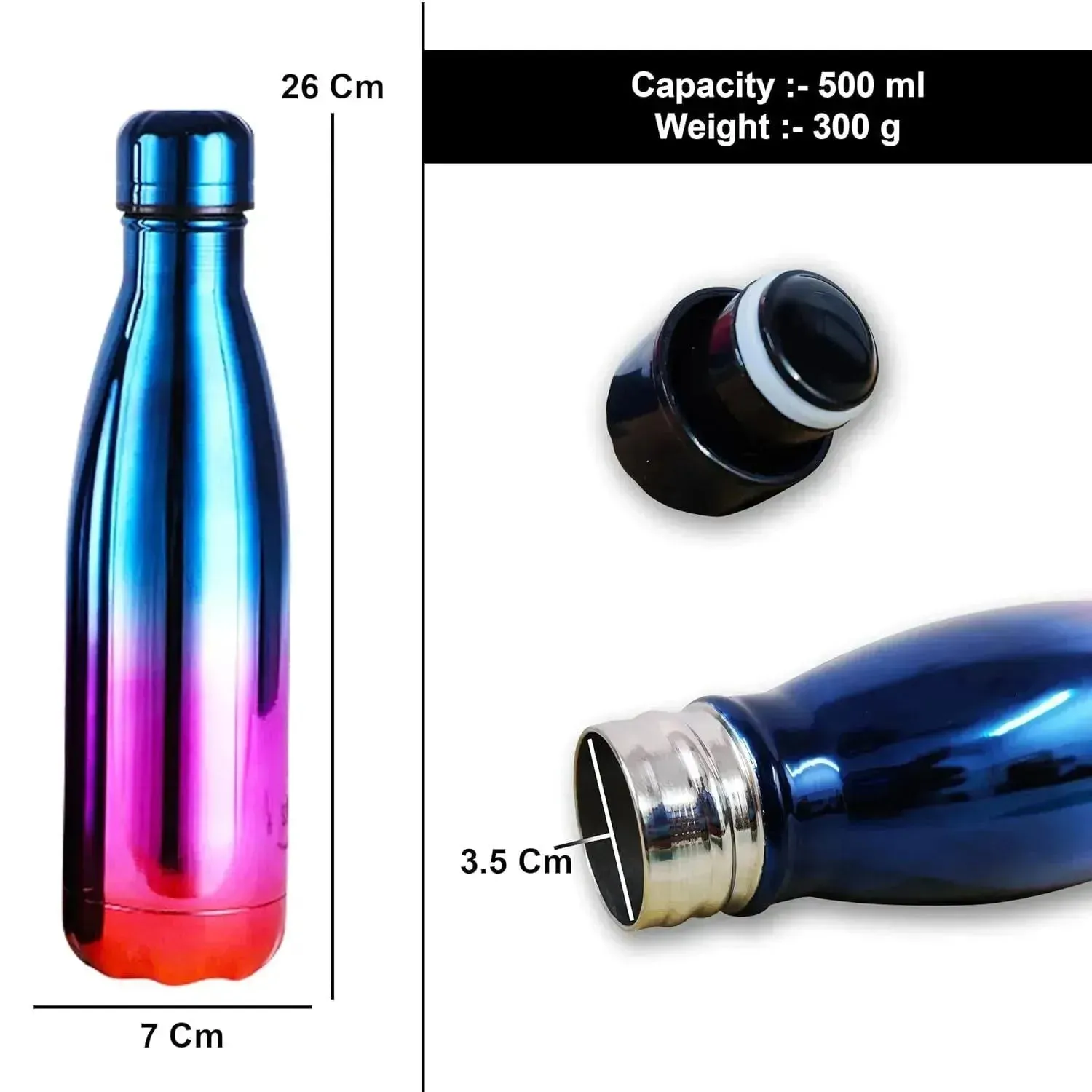 Rainbow Cola Metal Water Bottle (500 ml)