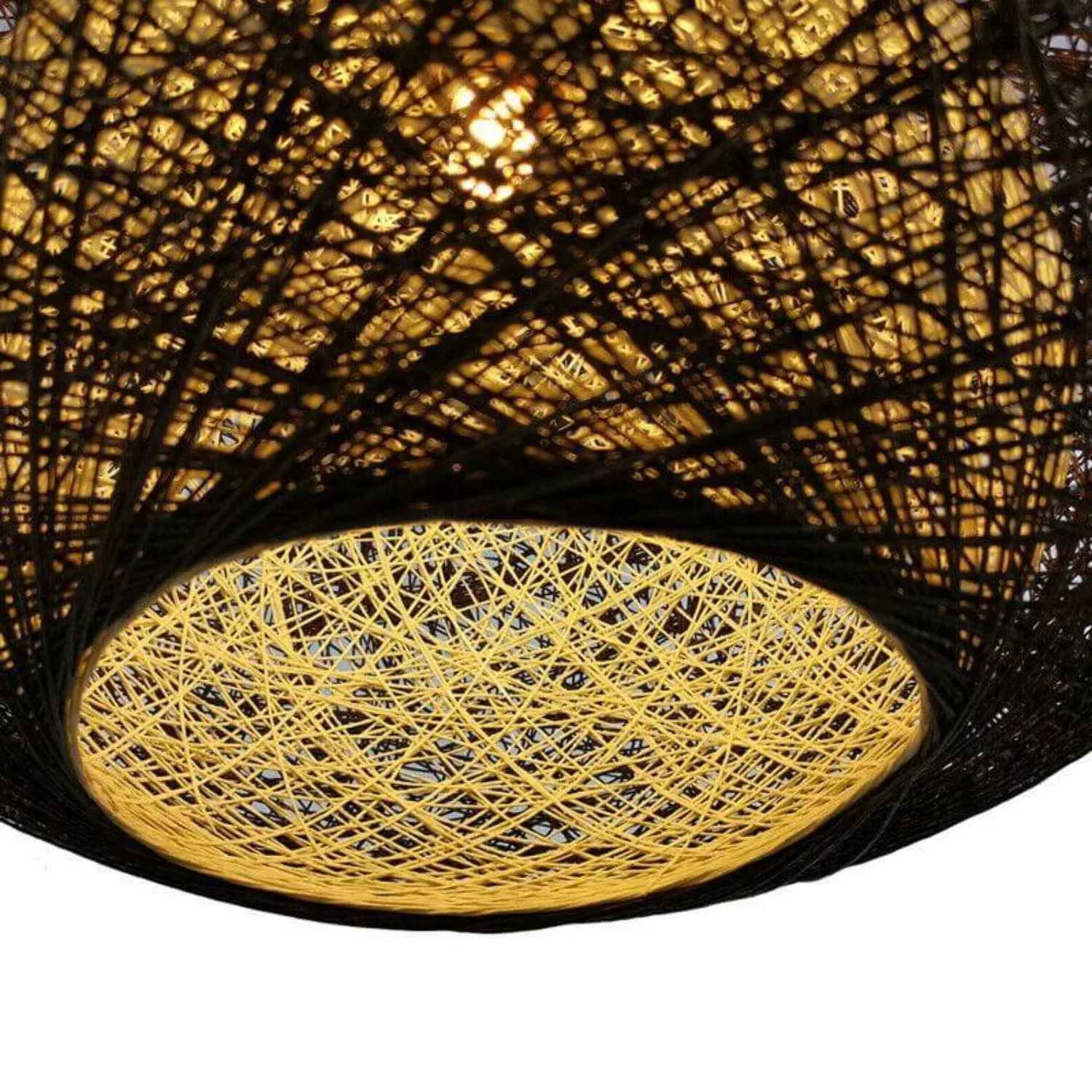 Rattan Ceiling Light Lamp Hanging Hemp Rope