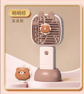 Rechargeable Cartoon Themed Handheld & Desktop Fan