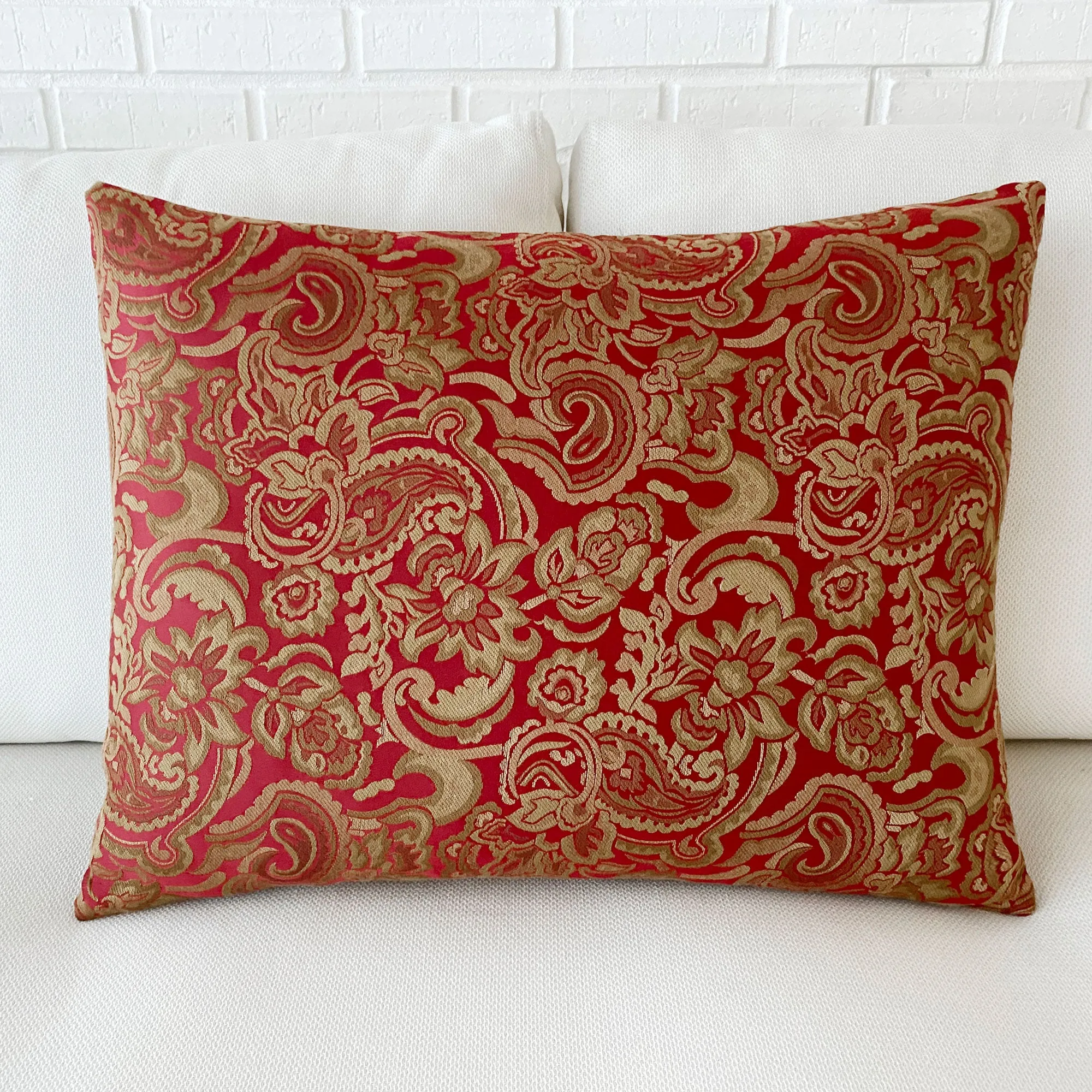 Red & Gold Decadent Paisley Euro Sham 26x26