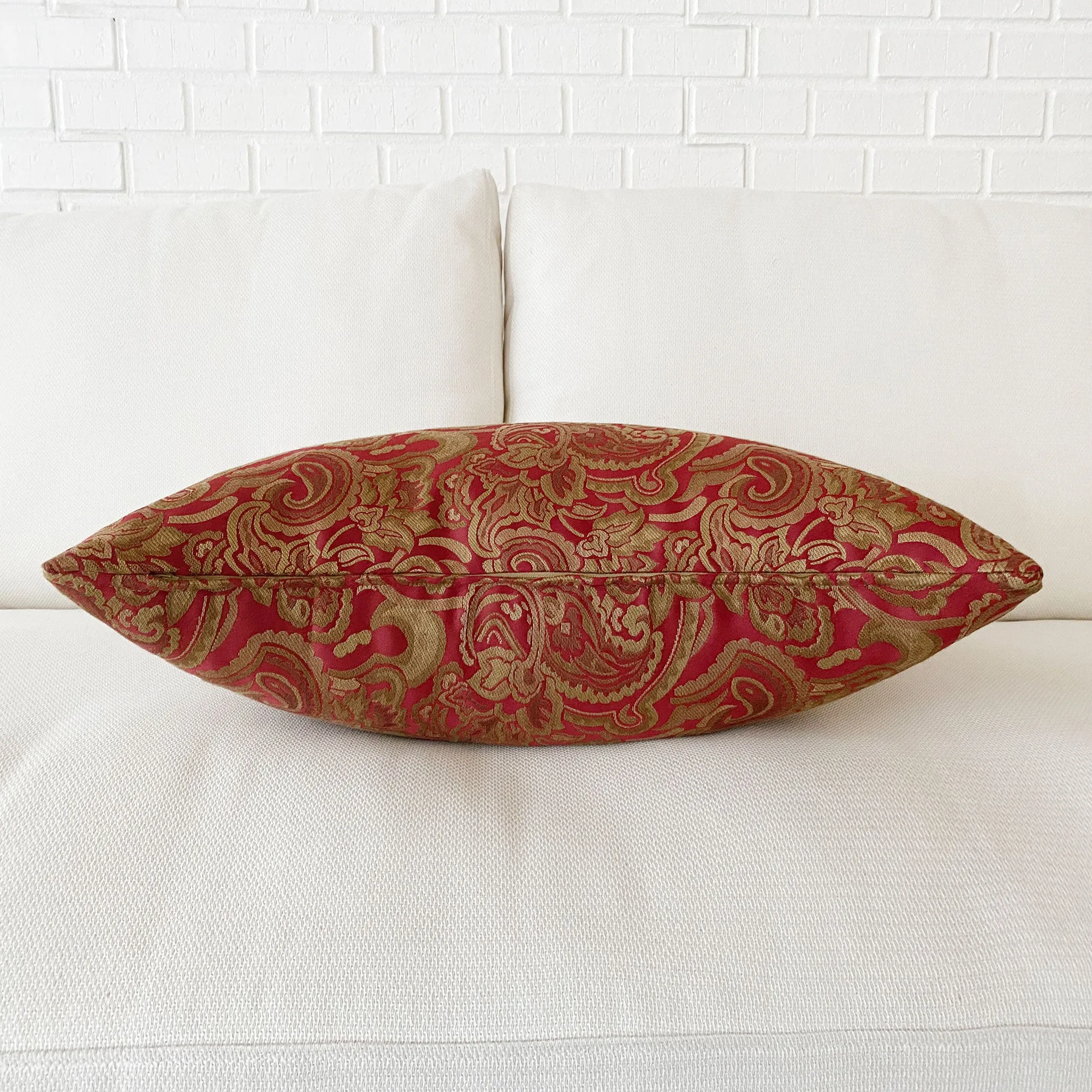 Red & Gold Decadent Paisley Euro Sham 26x26