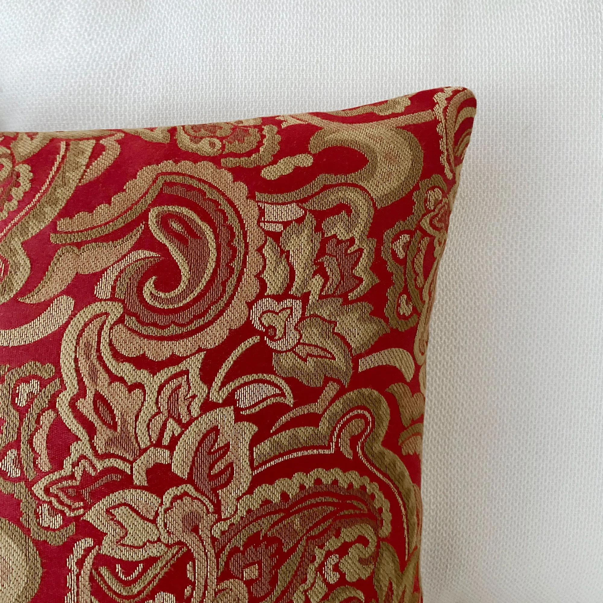 Red & Gold Decadent Paisley Euro Sham 26x26