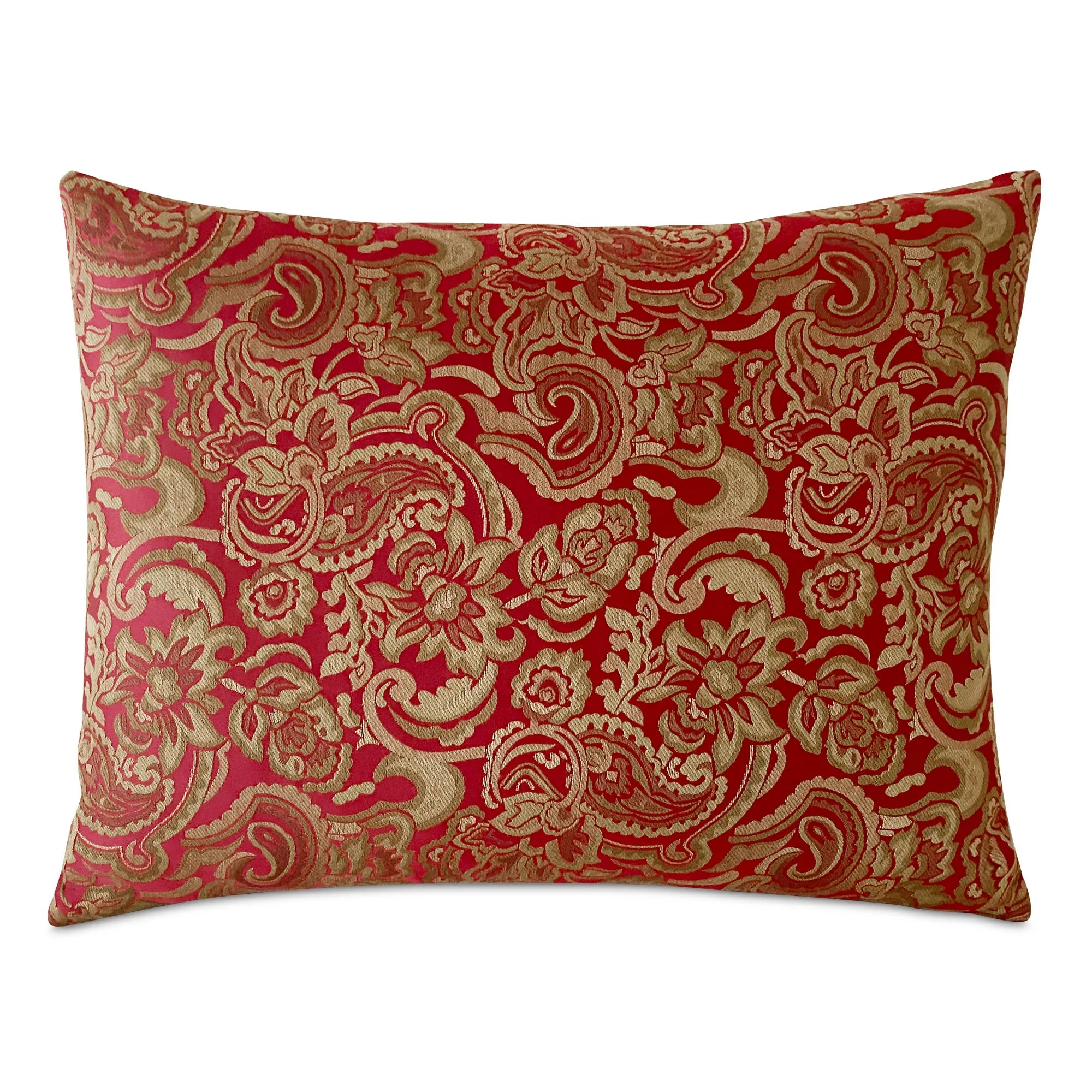 Red & Gold Decadent Paisley Euro Sham 26x26