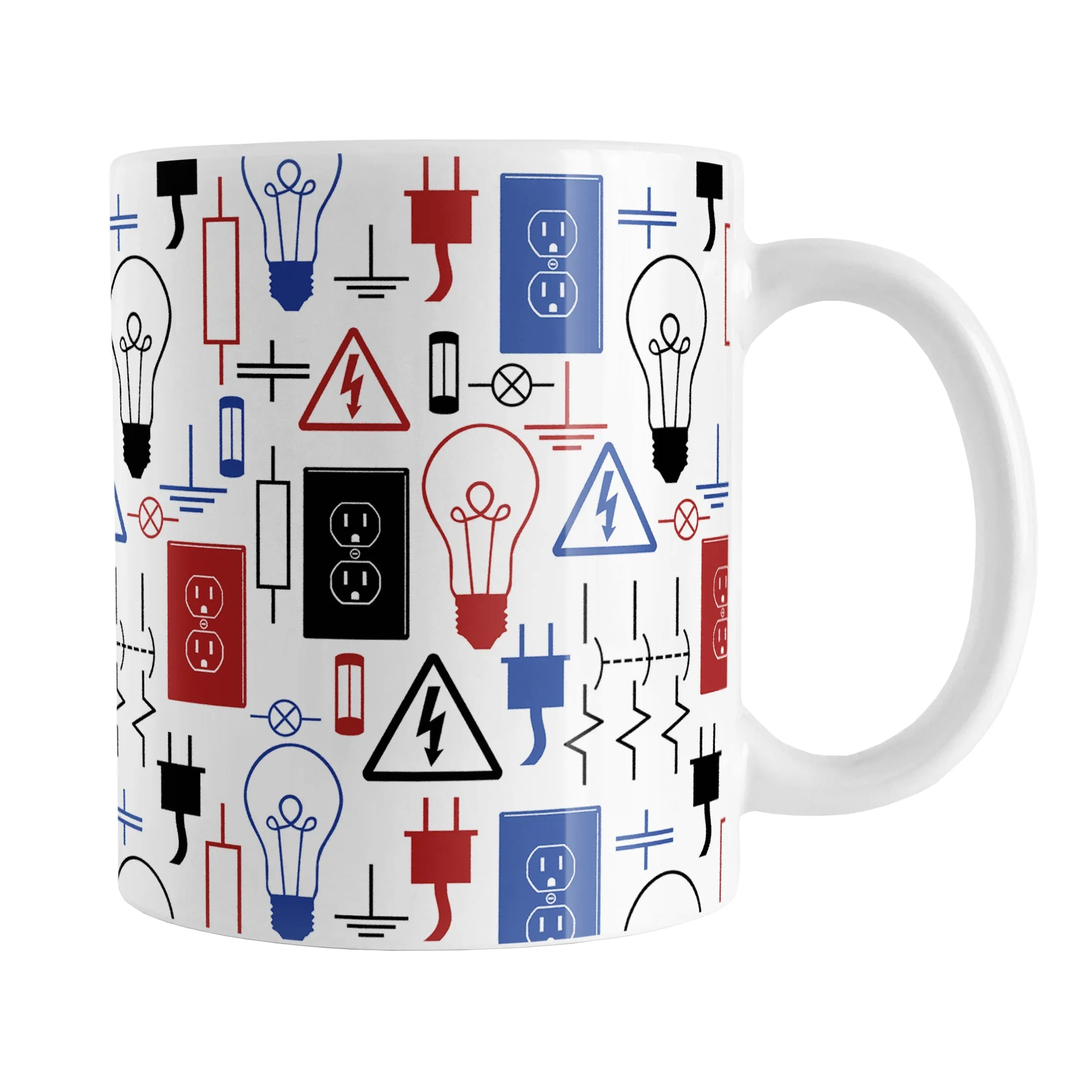 Red Blue Electrical Electrician Mug