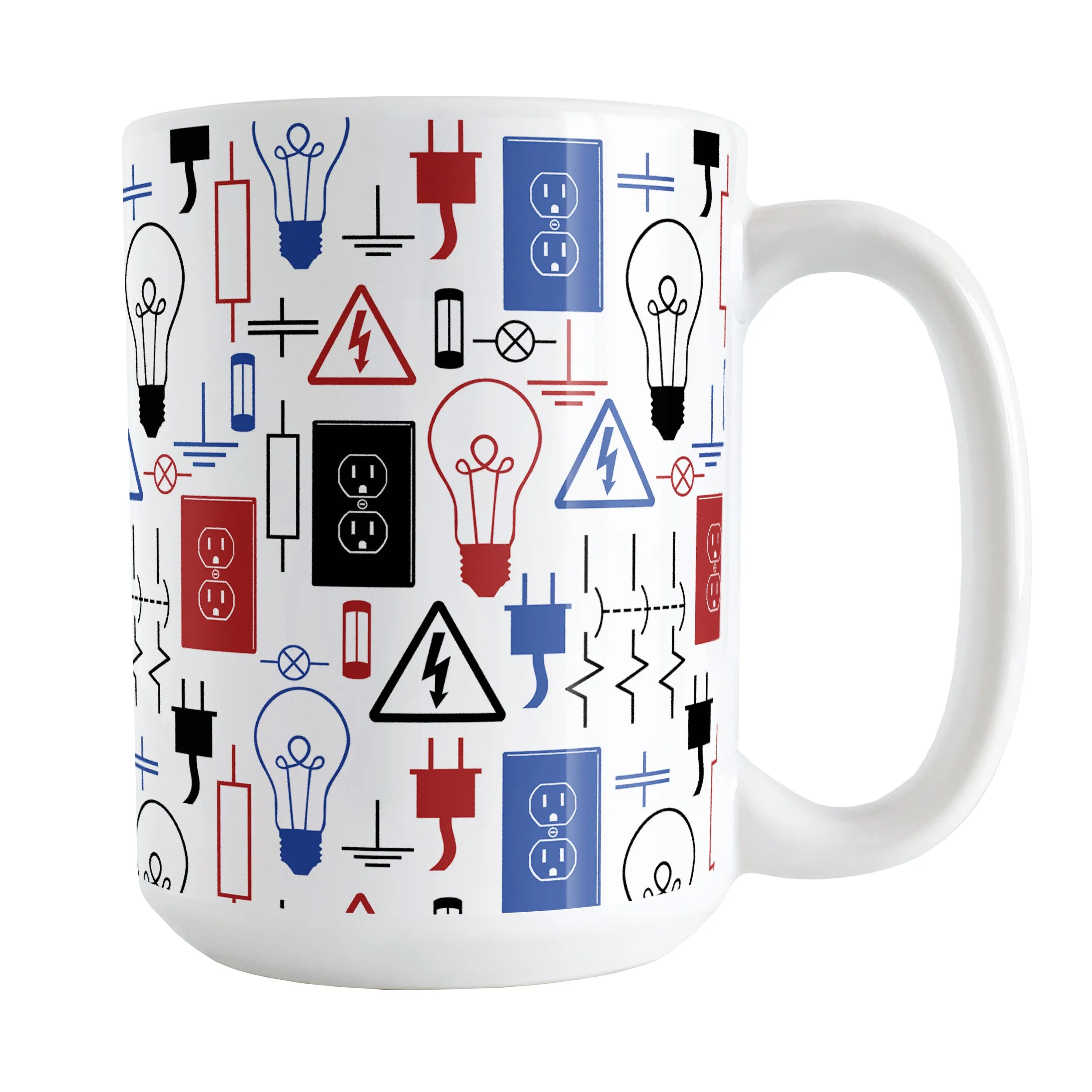 Red Blue Electrical Electrician Mug