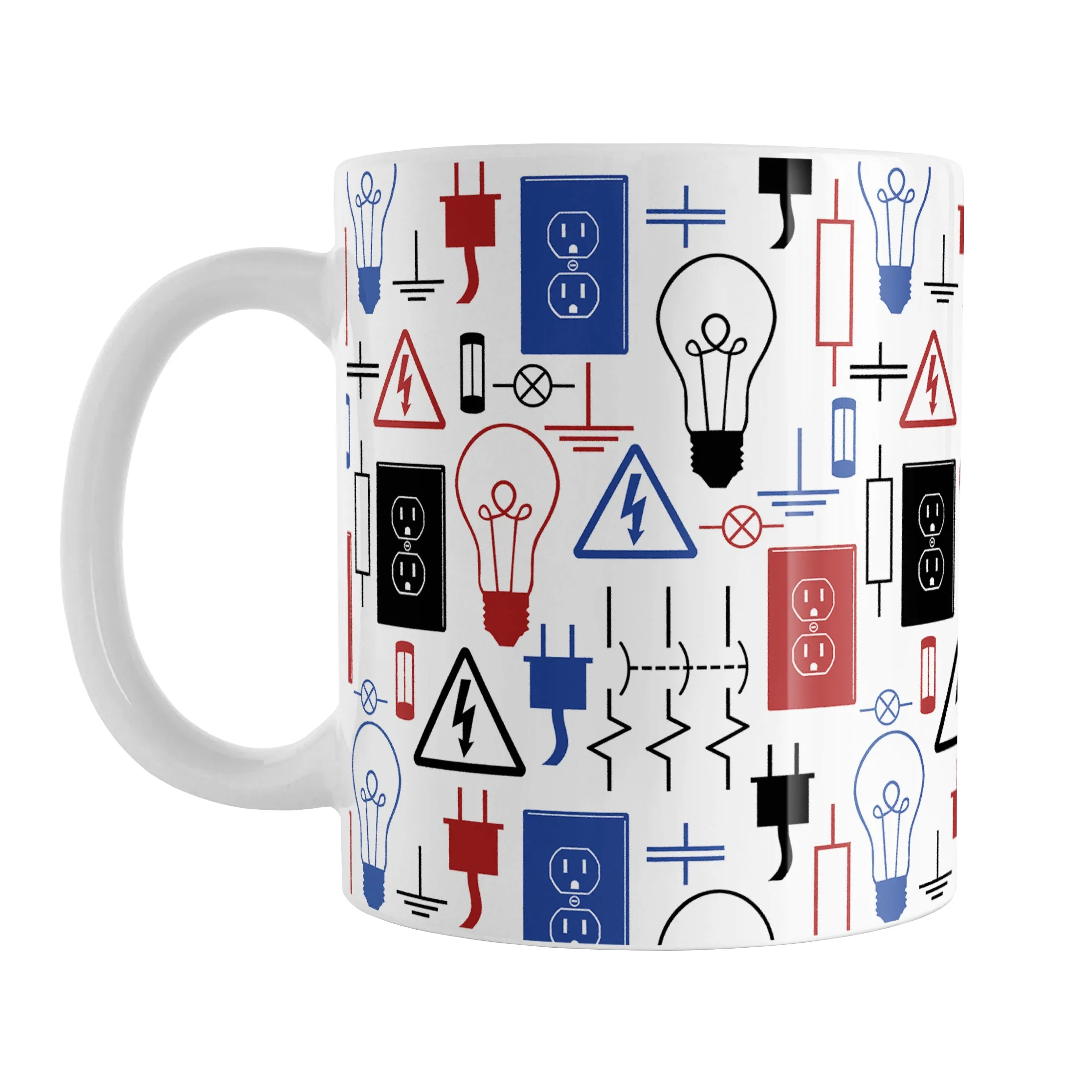 Red Blue Electrical Electrician Mug