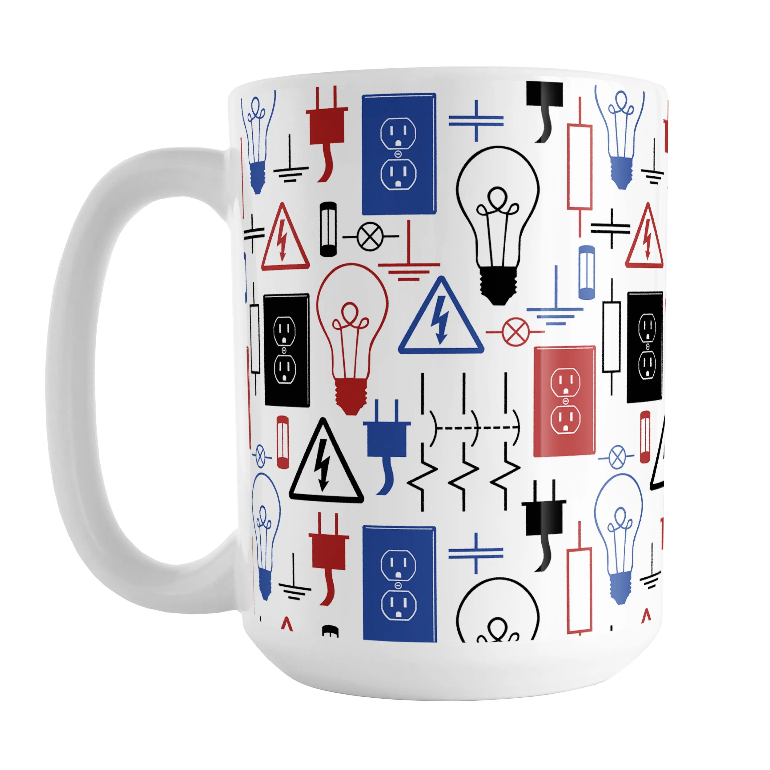 Red Blue Electrical Electrician Mug