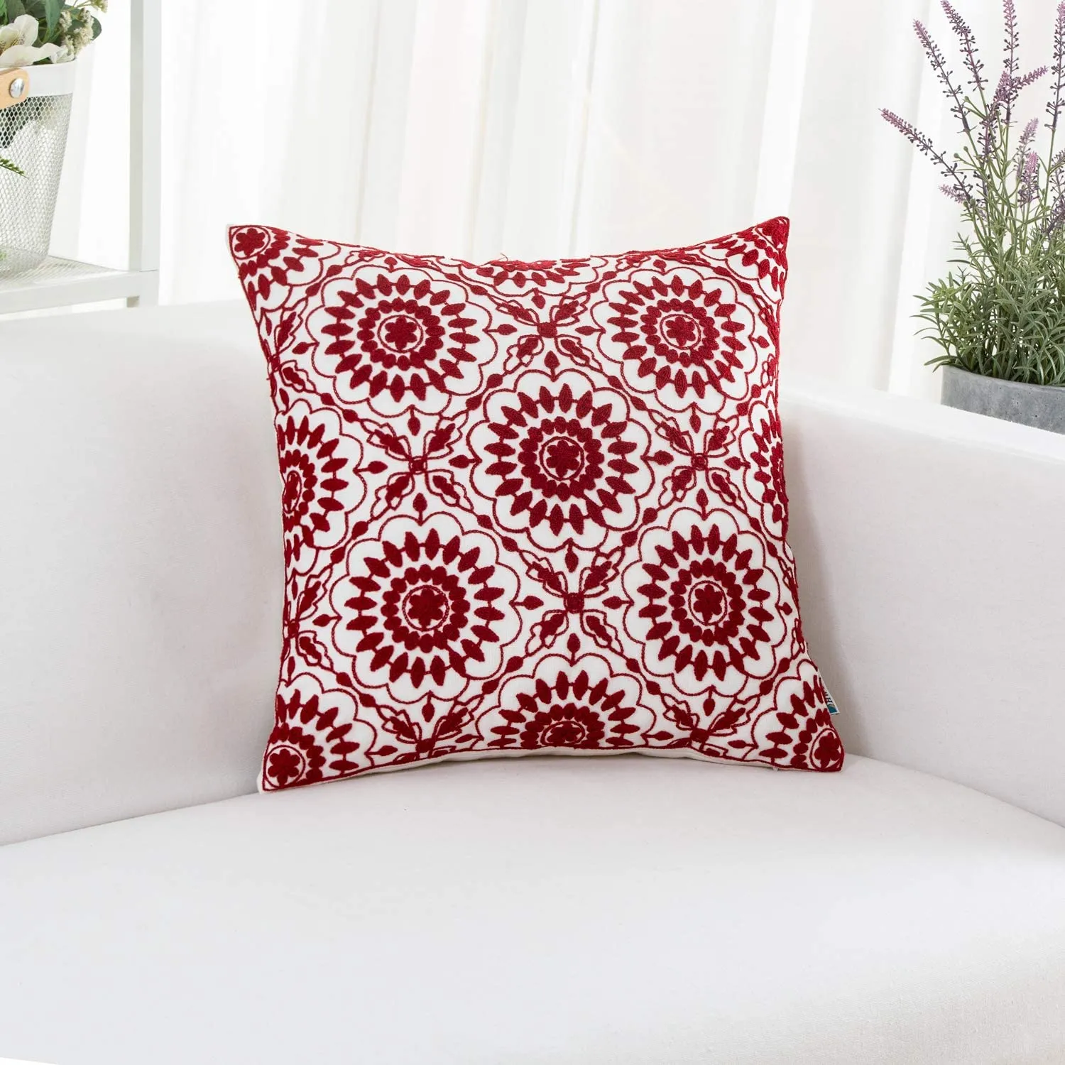 Red Floral Pillow