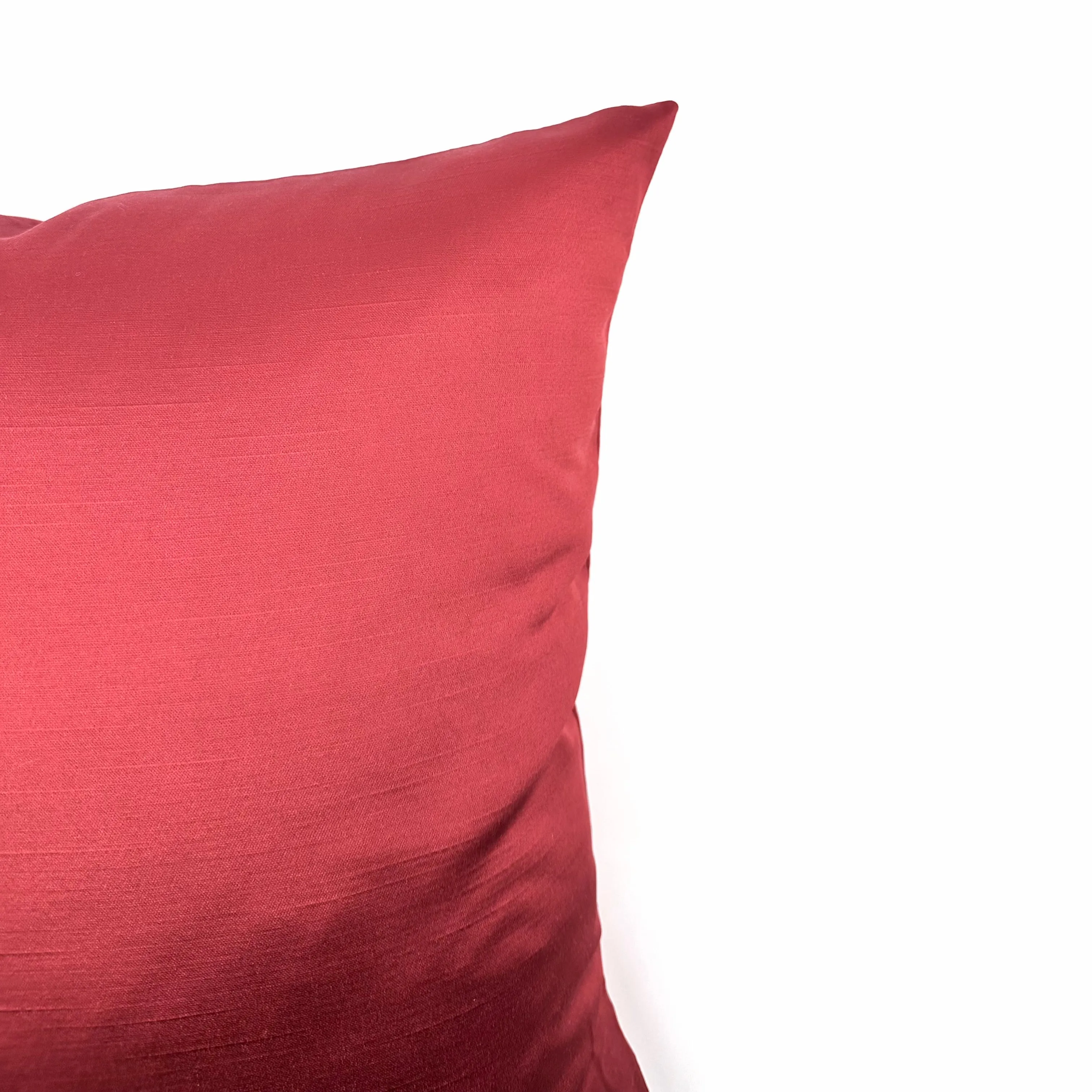 Red Shantung Silk Throw Pillow Cover 18x18