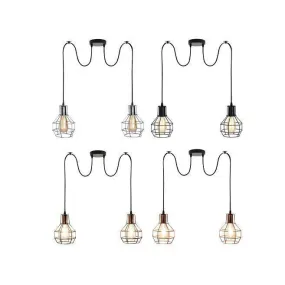 Retro Industrial 2 Way Indoor Ceiling Pendant Chandelier Hanging Light