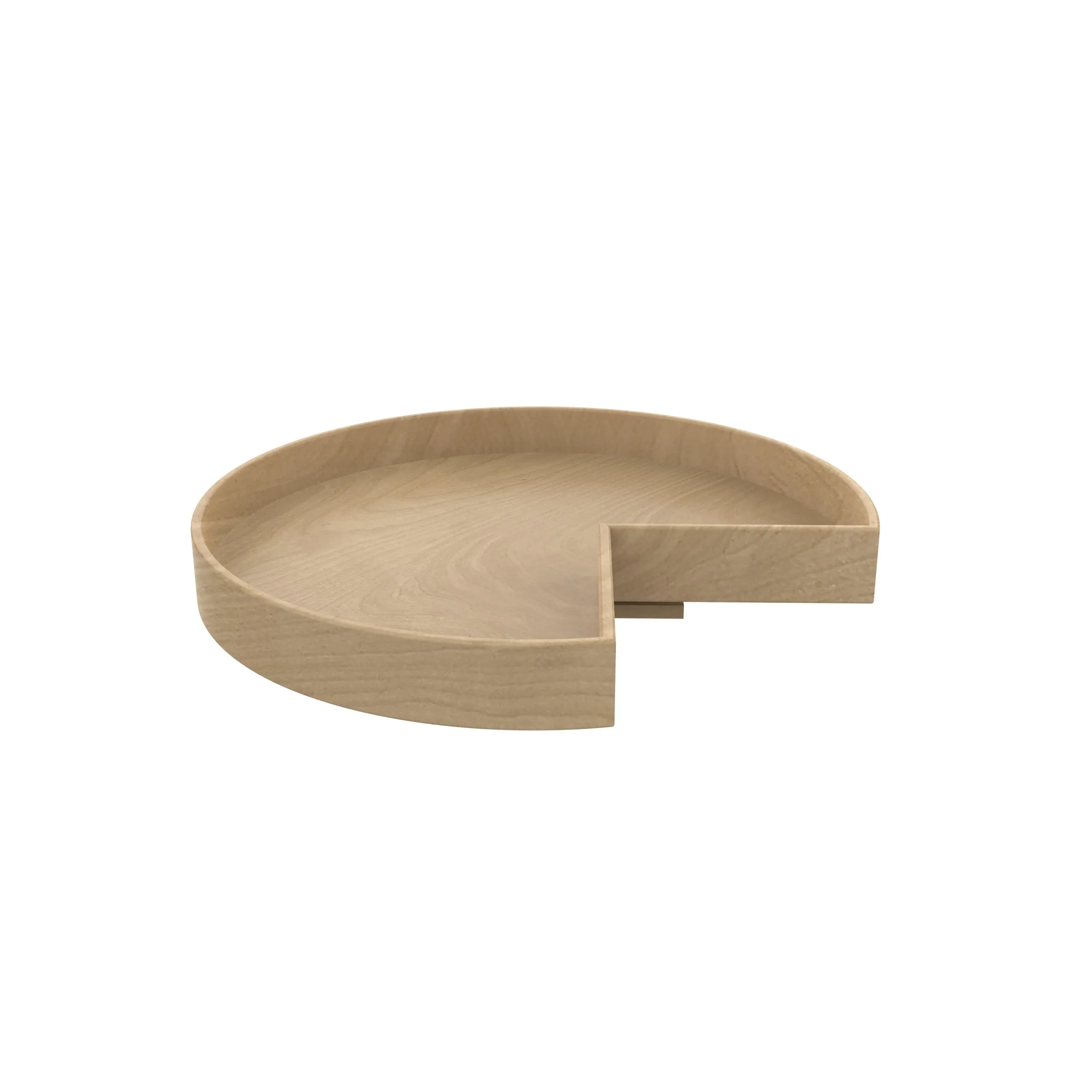 Rev-A-Shelf / LD-4NW-401-28TBS-1 / Natural Wood Tall Kidney-Shaped Lazy Susan for Corner Base Cabinets w/ Swivel Bearing