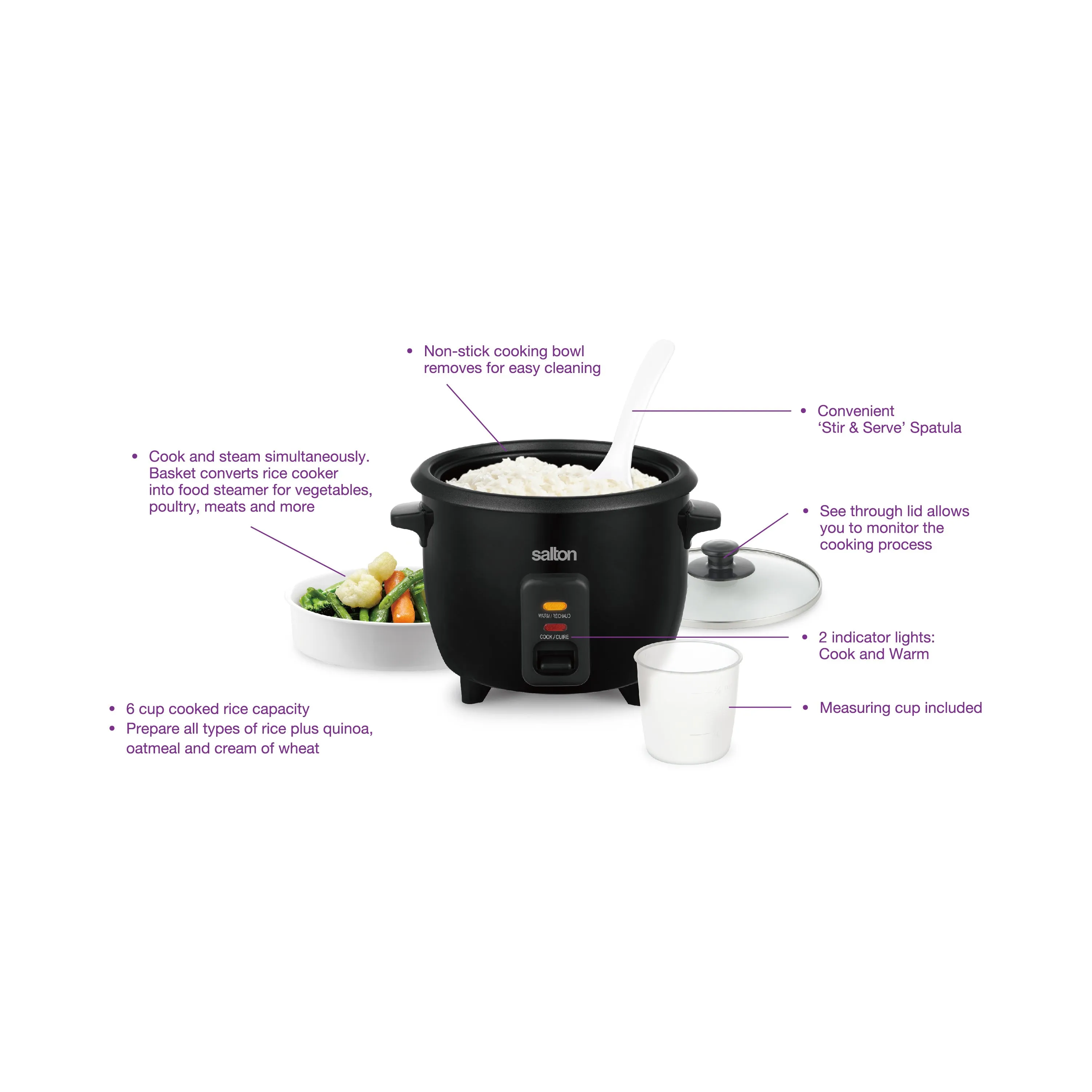 Salton Automatic 6-Cup Rice Cooker