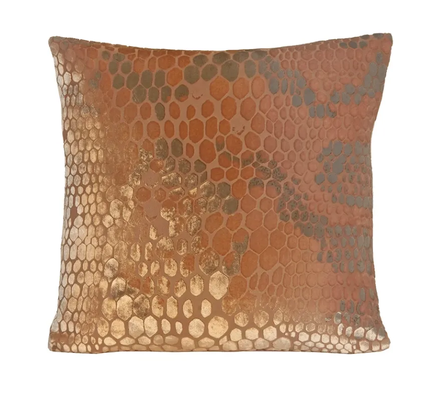 Snakeskin Velvet Pillows in Mango by Kevin O’Brien Studio