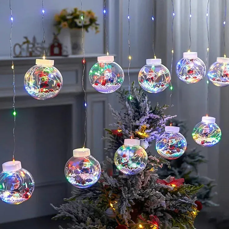 Snow Globe Santa Fairy Bulbs - 3m