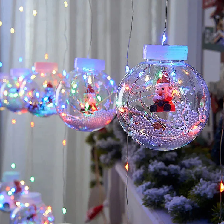 Snow Globe Santa Fairy Bulbs - 3m