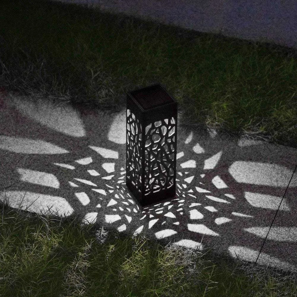 Solar Garden Light Waterproof Hollowing Out Patio Pathway Lawn Landscape Lamps Lantern Garden Decoration Outdoor Solar Lights