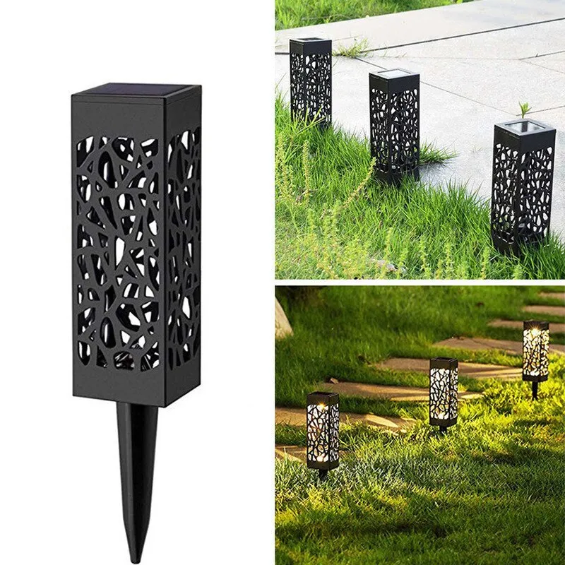 Solar Garden Light Waterproof Hollowing Out Patio Pathway Lawn Landscape Lamps Lantern Garden Decoration Outdoor Solar Lights