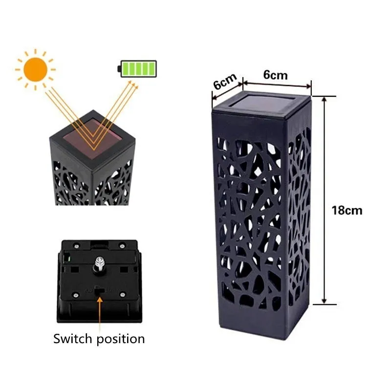 Solar Garden Light Waterproof Hollowing Out Patio Pathway Lawn Landscape Lamps Lantern Garden Decoration Outdoor Solar Lights