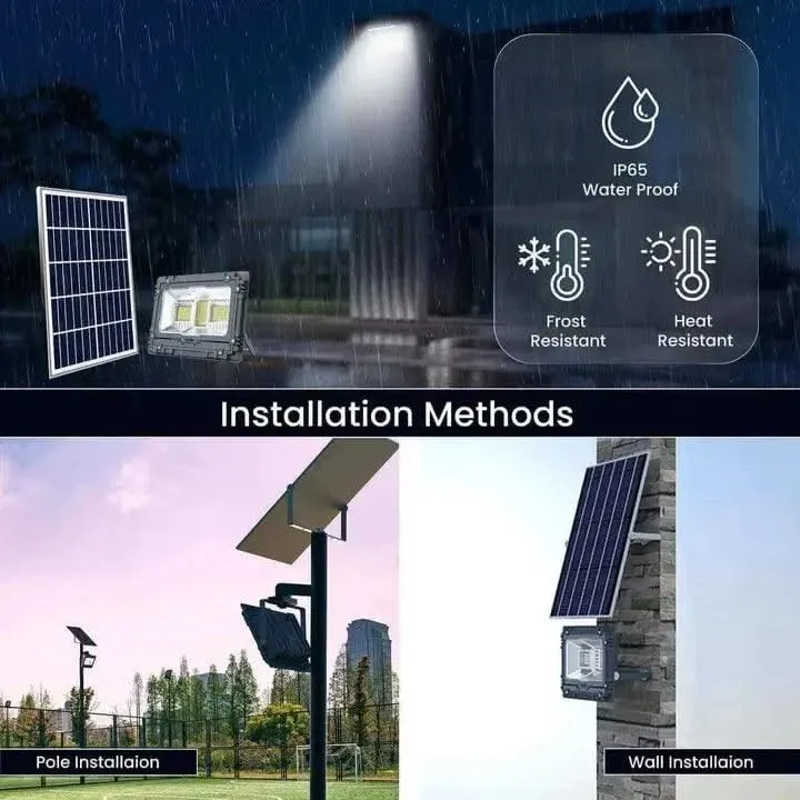 Solar LED Flood Light 60W Waterproof Garden Light for Wall, Patio with LED Bluetooth Music Rhythm (Renewed)