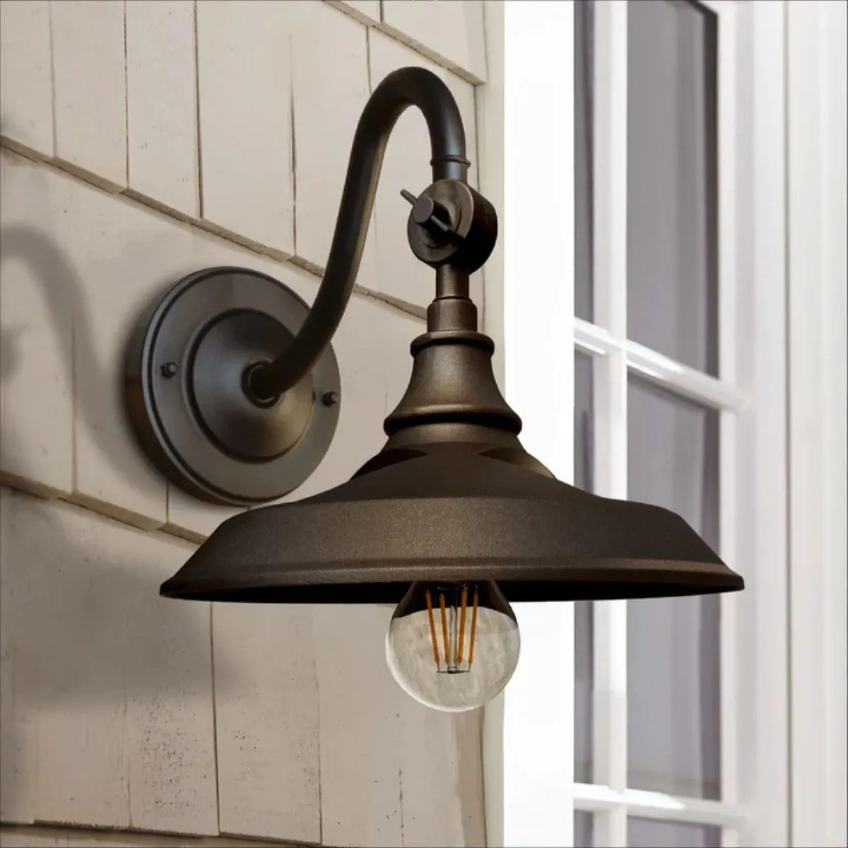 Solar LED Outdoor Barn Light 2700K Dark Bronze finish