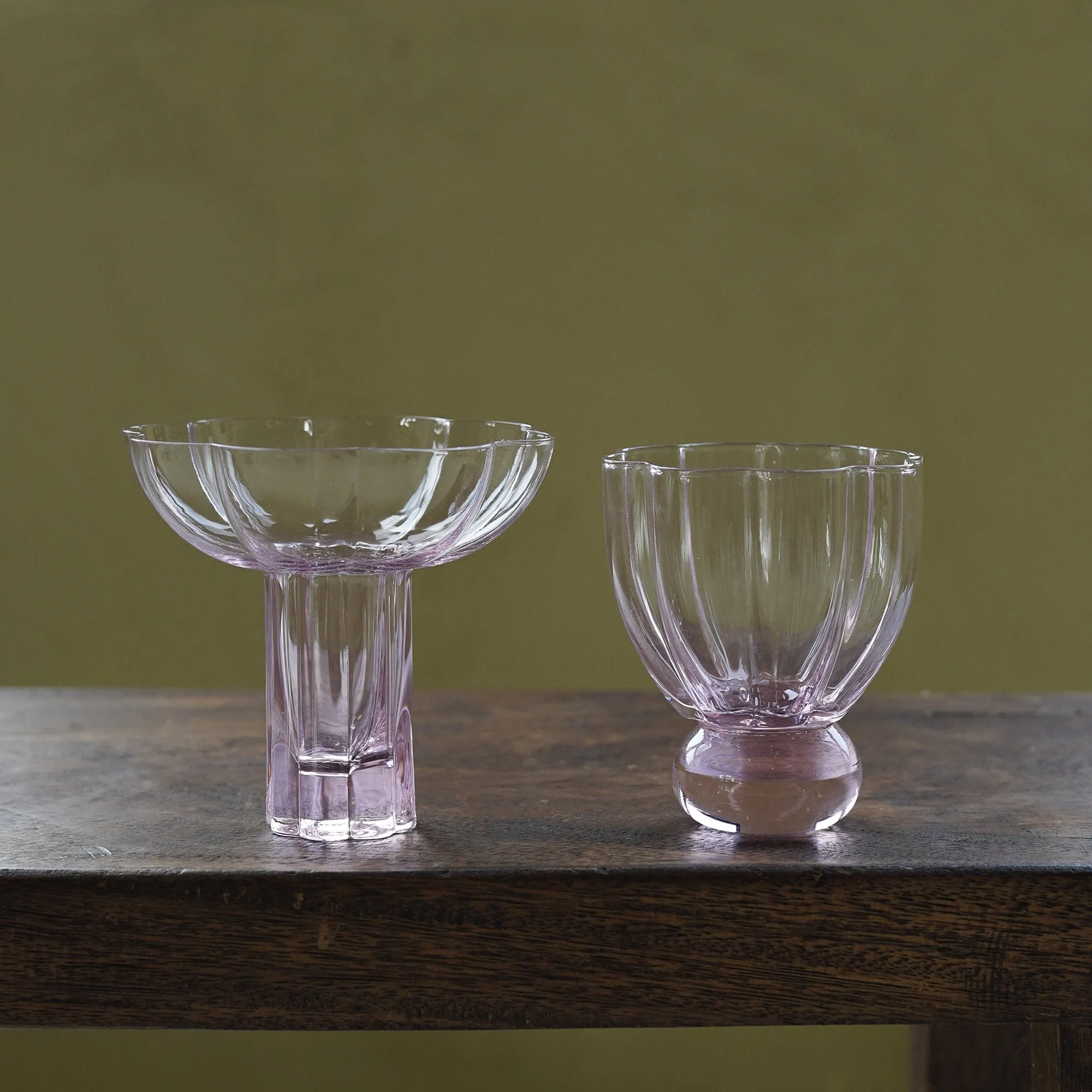 Special Floral Design Glass Cup