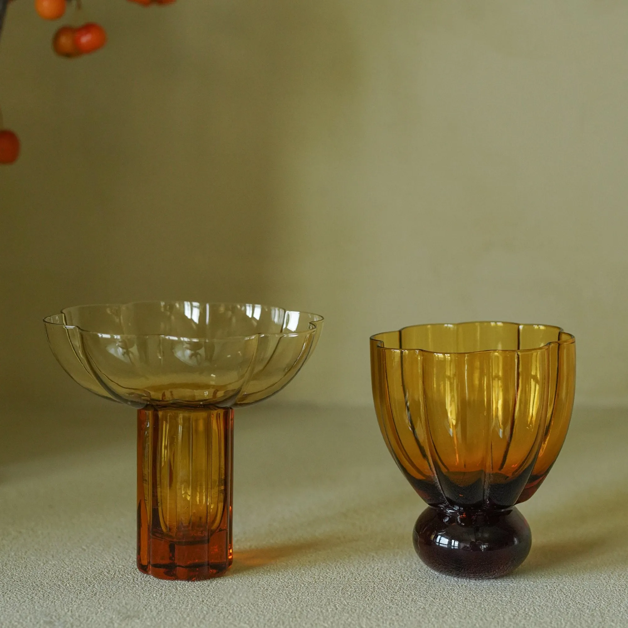 Special Floral Design Glass Cup