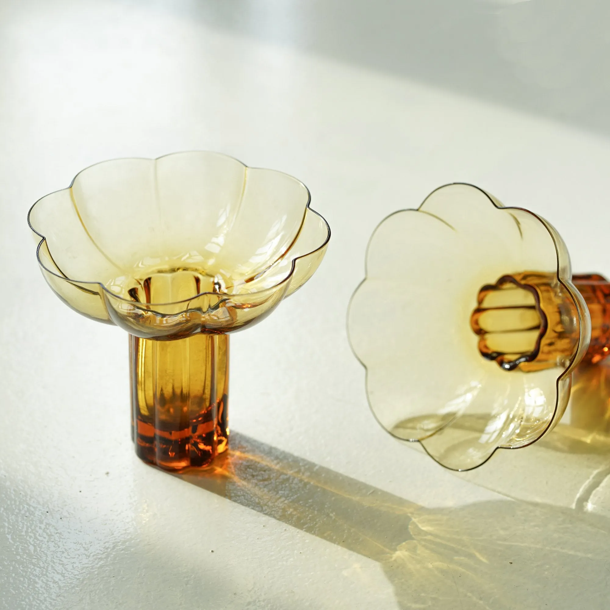 Special Floral Design Glass Cup