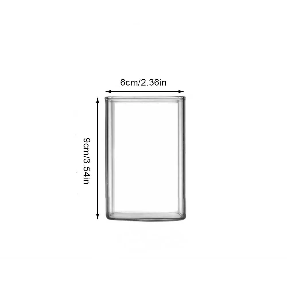 Square Simple Glass Cup - Transparent