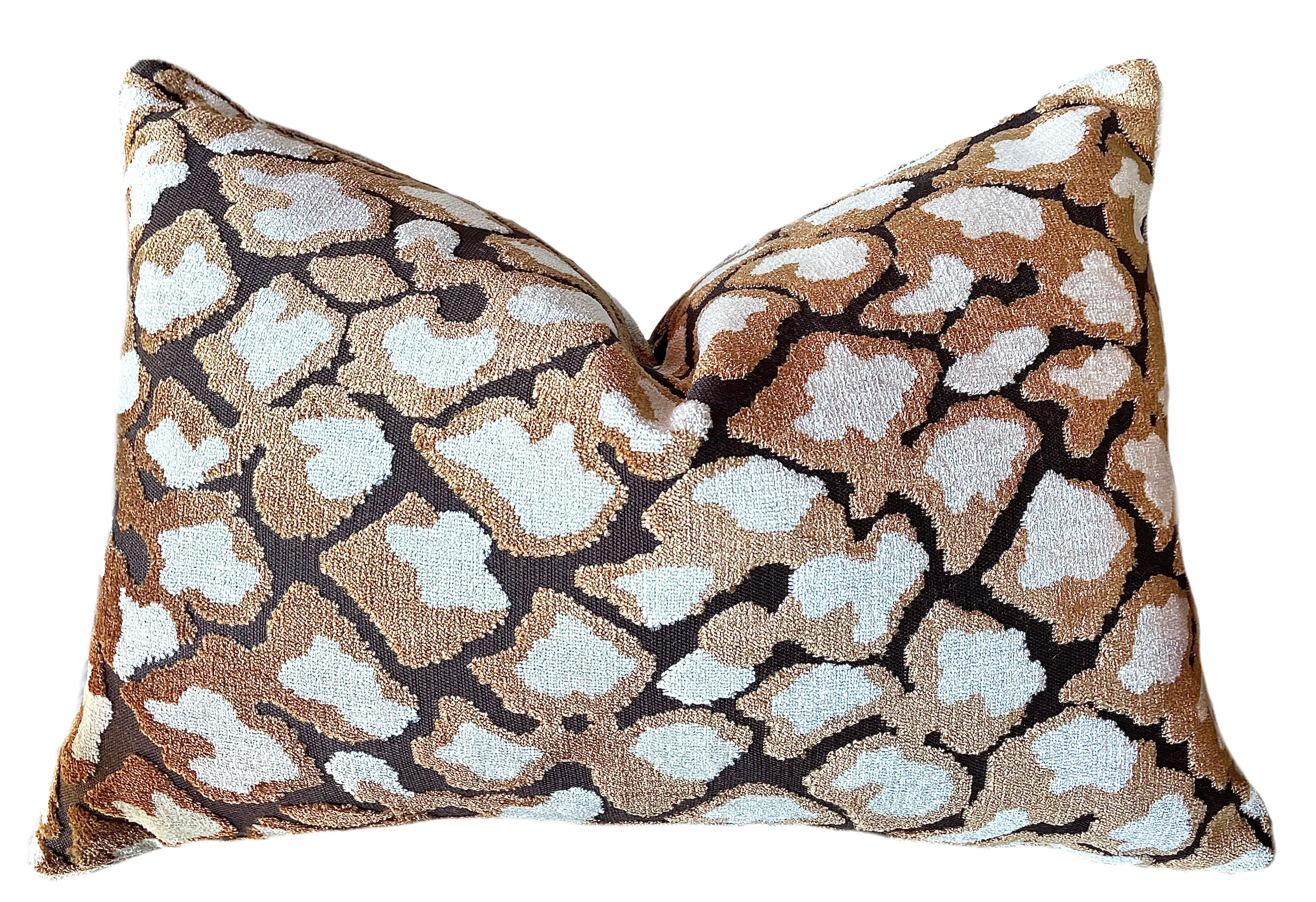 “Stevie” A 70’s Style Leopard Velvet Pillow Cover: Available in 10 Sizes