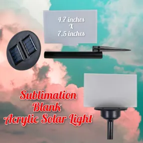 Sublimation Acrylic Solar Light Blank