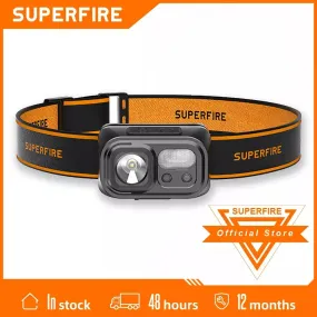 SUPERFIRE HL23 Mini Super Bright LED Headlamp Induction Headlight USB C Rechargeable Portable Head Flashlight Camping Fishing