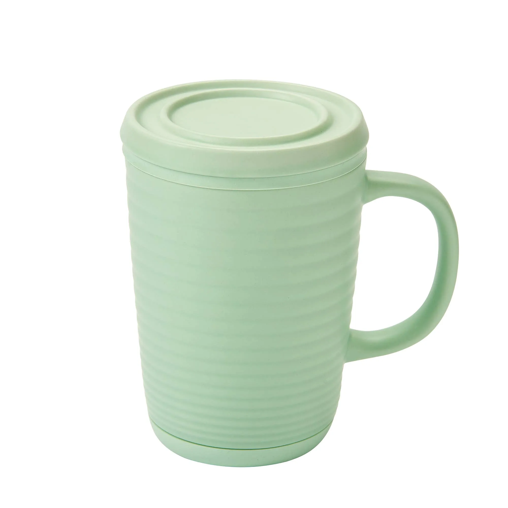 Tea Infuser Mug Ripple 16 oz Matte Green