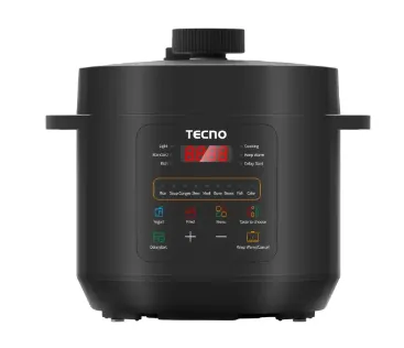 Tecno Uno TPC 612 Pressure Cooker Black 6L, 11 Functions