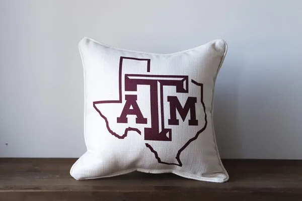 Texas A&M Stencil Pillow