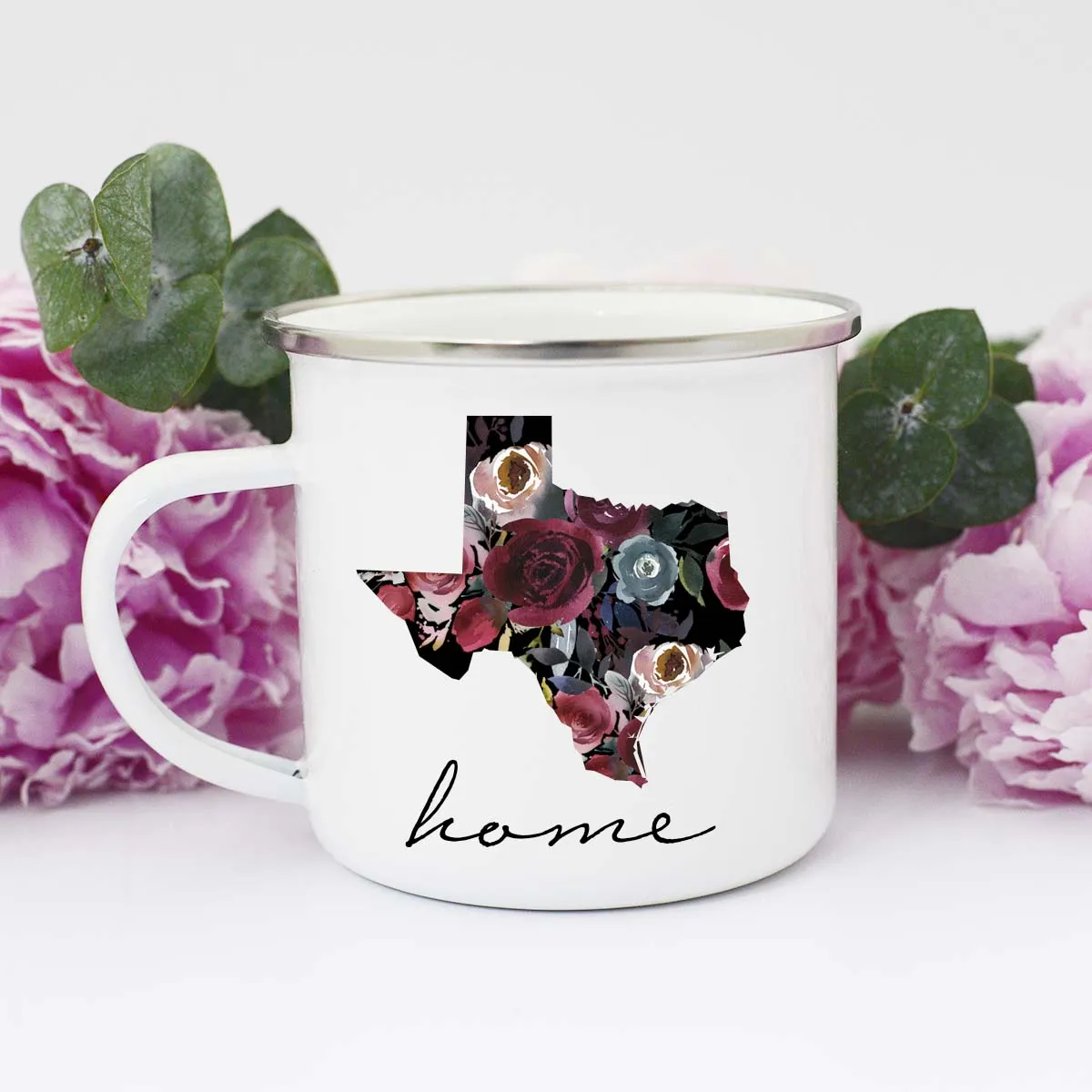 Texas Home with Florals Mug