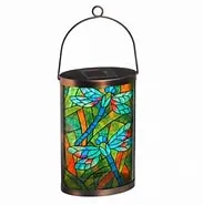 Tiffiany Inspired Dragonfly Solar Lantern