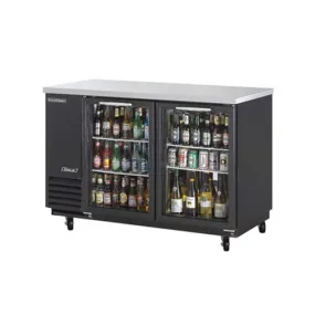 Turbo Air (TBB-2SG-N) 59" Wide Back Bar Refrigerator Cabinet featuring Two Glass Doors