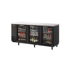 Turbo Air (TBB-4SG-N) 91" Wide Back Bar Refrigerator Cabinet featuring Three Glass Doors