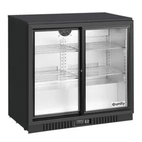 Unity U-BB2 36" Countertop Two Sliding Door Merchandising Bar Cooler